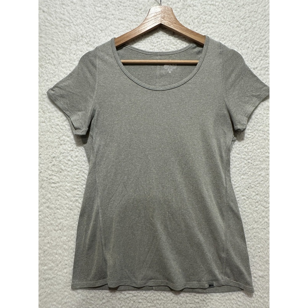 REI Womens Sz M Lt Gray Heather T Shirt Top Lightweight